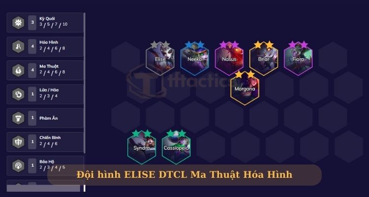 Đội hình Elise DTCL Ma Thuật Hóa Hình