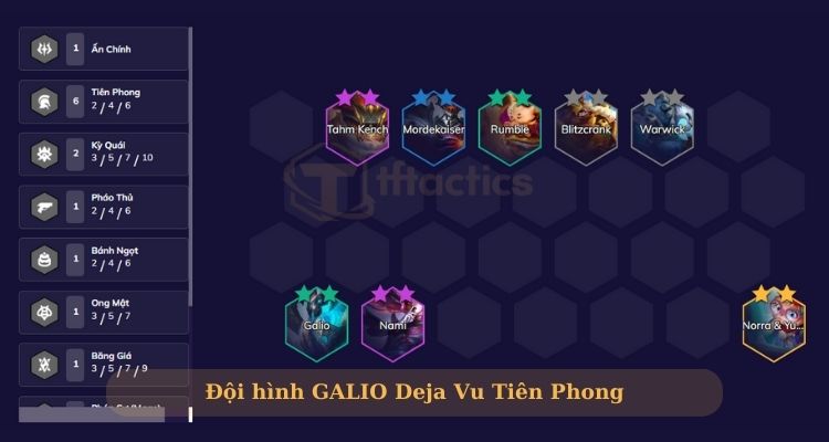 Đội hình Galio Deja Vu Tiên Phong