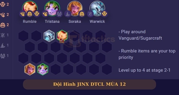 Đội hình Jinx DTCL Bánh Ngọt giữa game