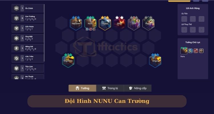 Đội hình Nunu Can Trường 