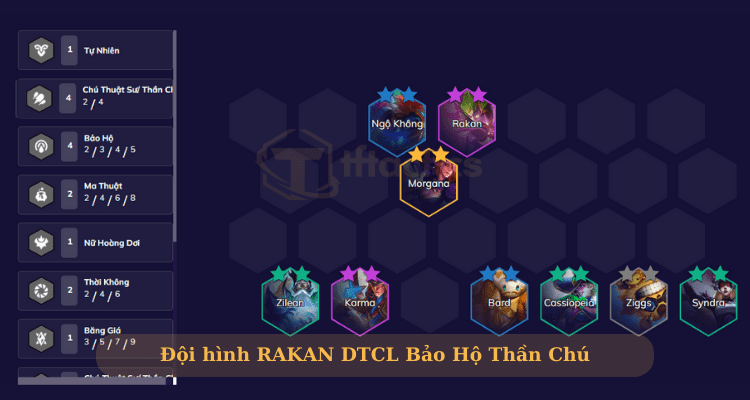 Đội hình Rakan DTCL Bảo Hộ Thần Chú