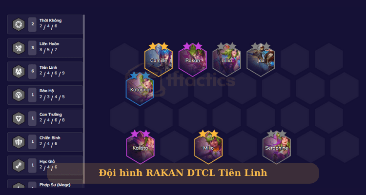 Đội hình Rakan DTCL Tiên Linh