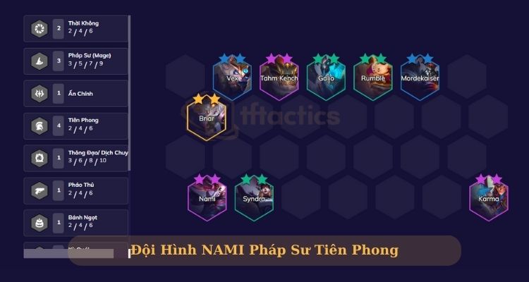 Đội hình TFT Nami Pháp Sư Tiên Phong