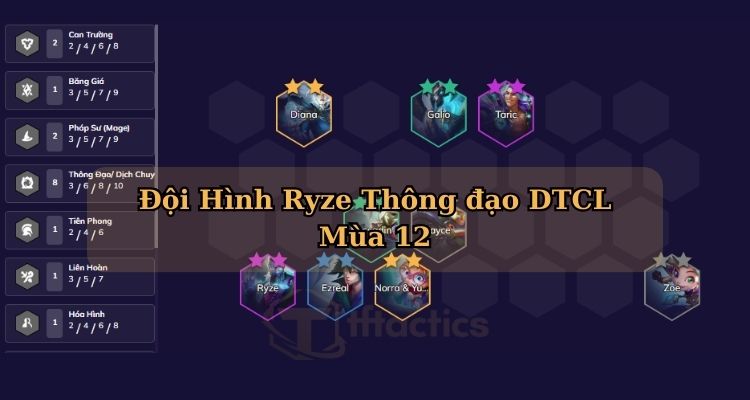 Giới thiệu đội hình Ryze Thông Đạo DTCL mùa 12