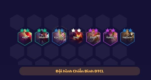 Các tướng trong đội hình Reroll Chiến Binh