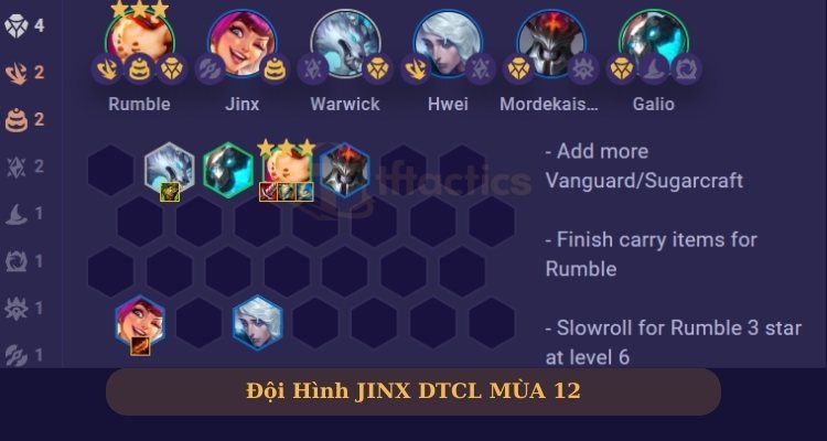 Đội hình Jinx DTCL Bánh Ngọt cuối game