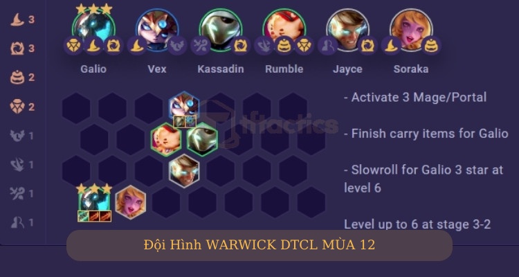 Đội hình Warwick DTCL Deja Vu giữa game