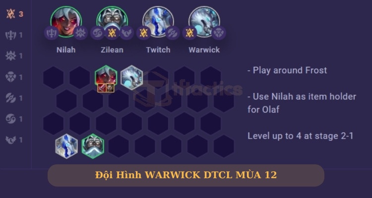 Đội hình Warwick DTCL 7 Băng giá đầu game