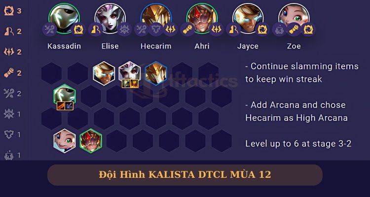 Đội hình Kalista DTCL - Briar - Milio giữa game