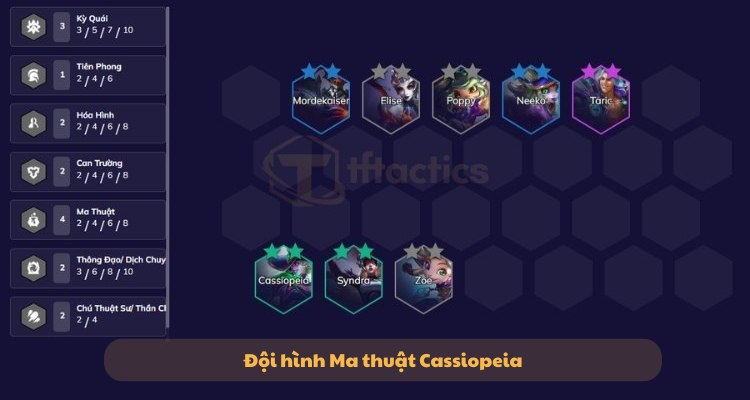 Đội hình Ma thuật Cassiopeia giữa game