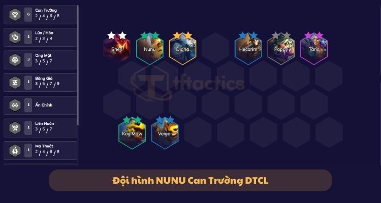 Đội hình Nunu Can Trường Mùa 12 DTCL