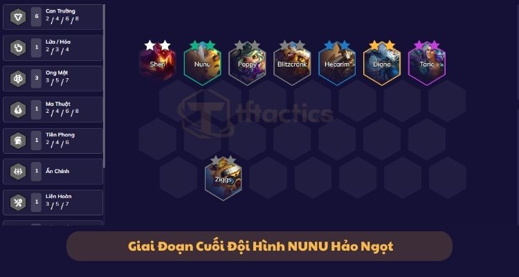 Giai đoạn cuối game Đội hình Nunu Hảo Ngọt