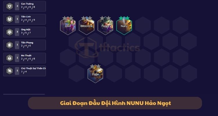 Giai đoạn đầu game Đội hình Nunu Hảo Ngọt