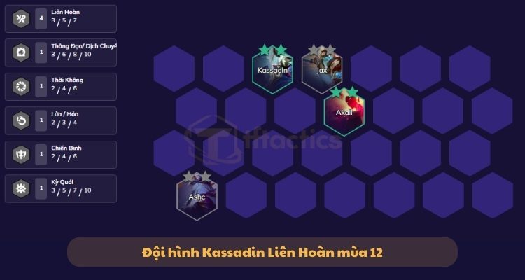 Đội hình Kassadin DTCL Liên Hoàn đầu game 