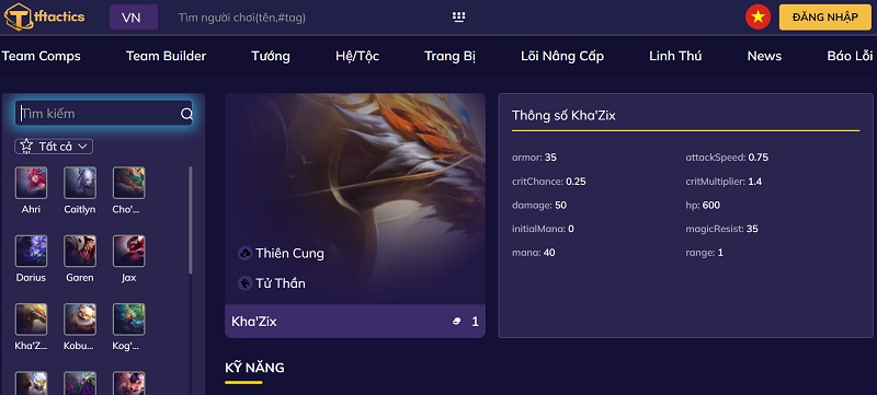 kha'zix đấu trường chân lý