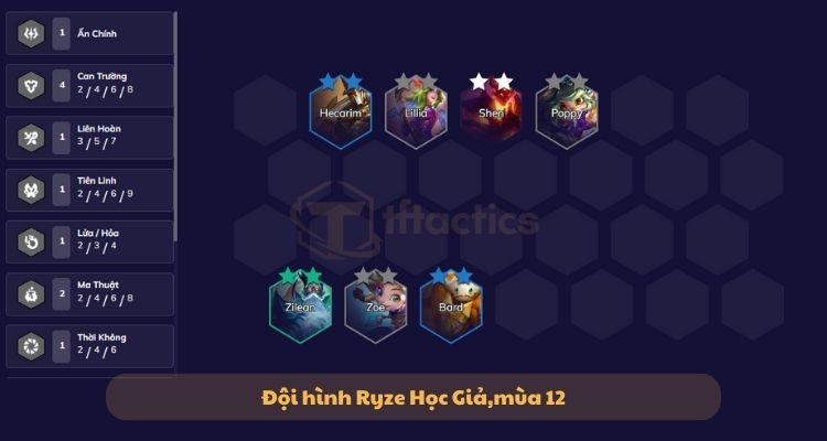 Đội hình Ryze Học Giả mùa 12 giữa game